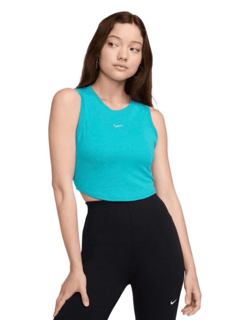 Nike Women’s Teal Cropped Ribbed Knit Tank